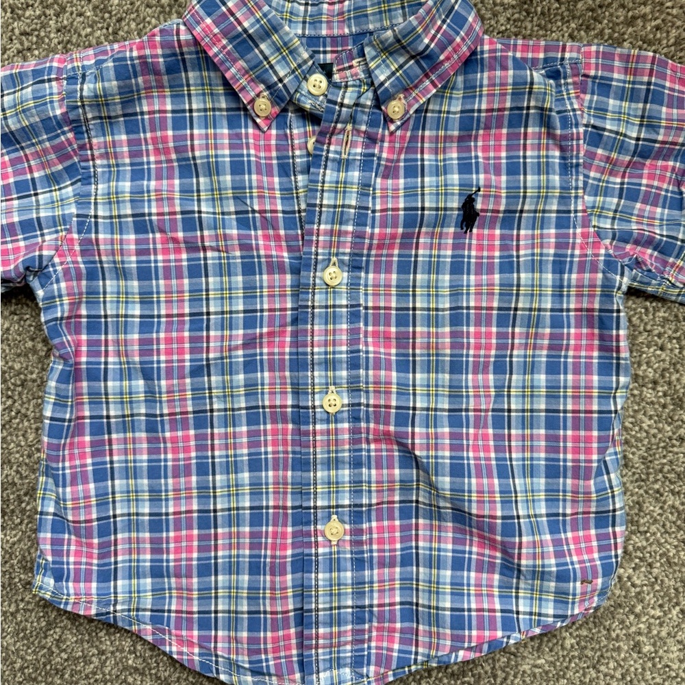Ralph Lauren Kids Plaid Shirt - Blue and Pink